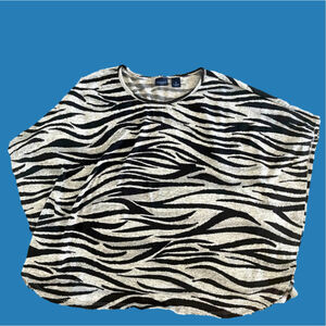 Westbound Women's Zebra Print Blouse, Size 1X, EUC